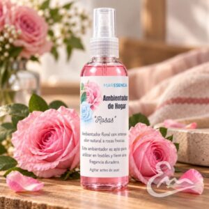 ambientador de hogar en spray de rosas con intenso olor a rosas frescas y fragancia duradera. apto para utilizar en textiles.
