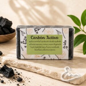 jabón natural de carbón activo limpieza y control del sebo maresencia