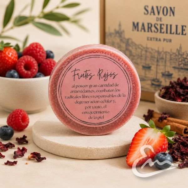 jabón esponja natural de frutos rojos con propiedades antioxidantes. limpia la piel y proporciona una agradable sensación de suavidad, frescura y cuidado. (1) jabón esponja natural de frutos rojos con propiedades antioxidantes. limpia la piel y proporciona una agradable sensación de suavidad, frescura y cuidado. (1)