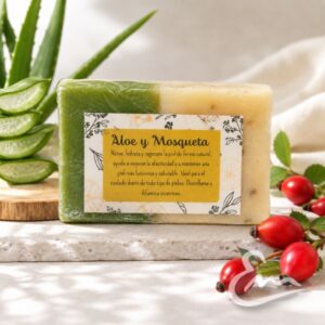 jabon natural aloe vera y rosa mosqueta