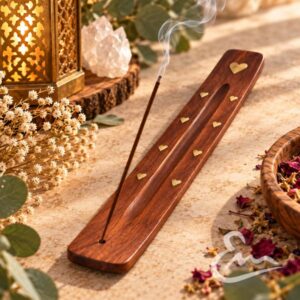 tabla madera incienso corazon estrellas