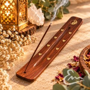 tabla madera incienso yin yang estrellas