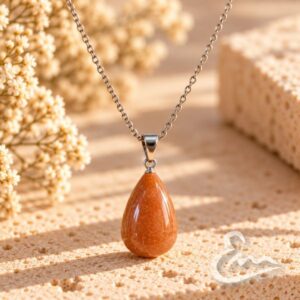 collar aventurina dorada gota acero inoxidable.jpg